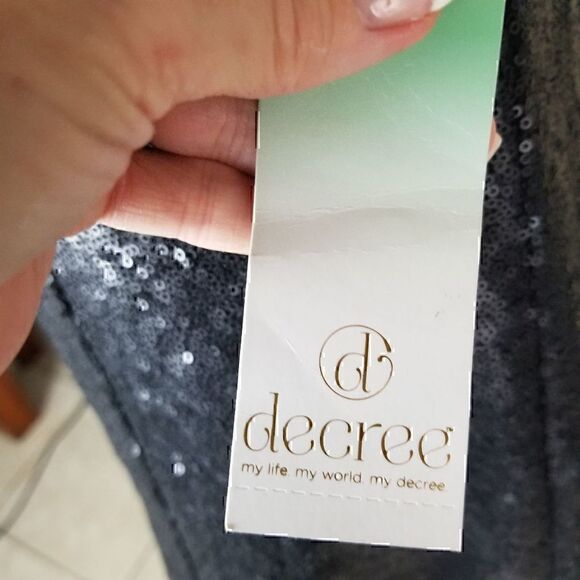 Black Sequined Mini Skirt Sz M NWT 0154 - Picture 11 of 12